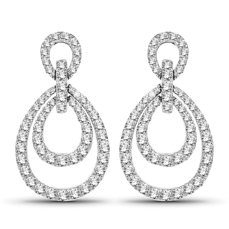 0.76 Carat Genuine White Diamond 14K White Gold Earrings (E-F Color, SI Clarity)