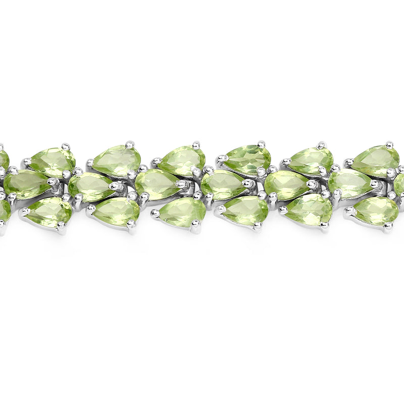 18.26 Carat Genuine Peridot .925 Sterling Silver Bracelet