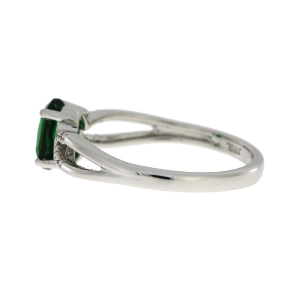 .71ct Created Emerald Diamond Ring 10KT White Gold