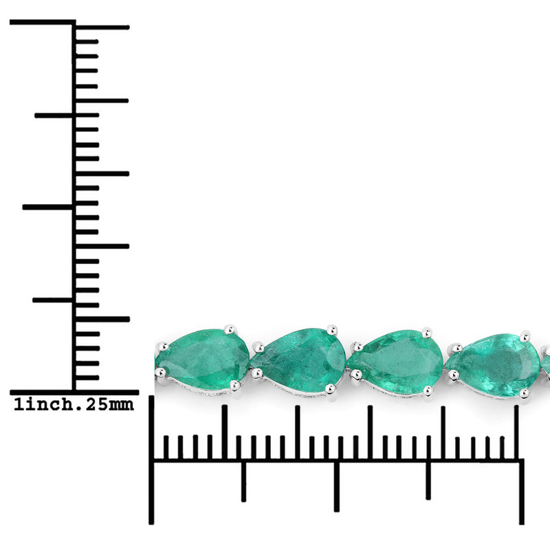 10.15 Carat Genuine Zambian Emerald 14K White Gold Bracelet