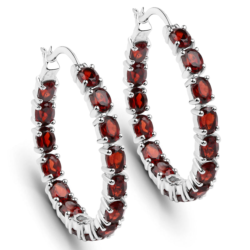 6.00 Carat Genuine Garnet .925 Sterling Silver Earrings