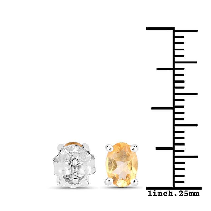 1.60 Carat Genuine Citrine .925 Sterling Silver Earrings