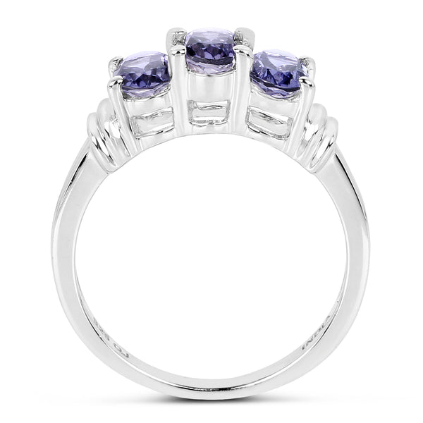 1.23 Carat Genuine Iolite .925 Sterling Silver Ring