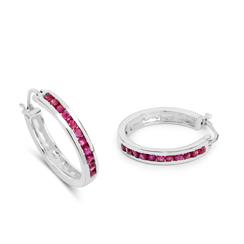 0.99 Carat Genuine Ruby .925 Sterling Silver Earrings