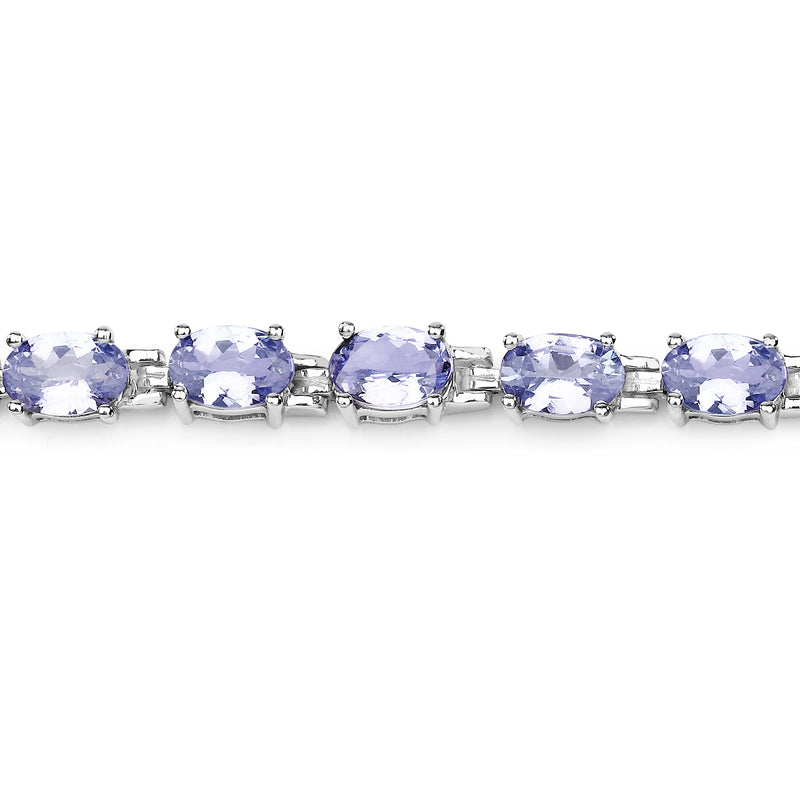 9.68 Carat Genuine Tanzanite .925 Sterling Silver Bracelet