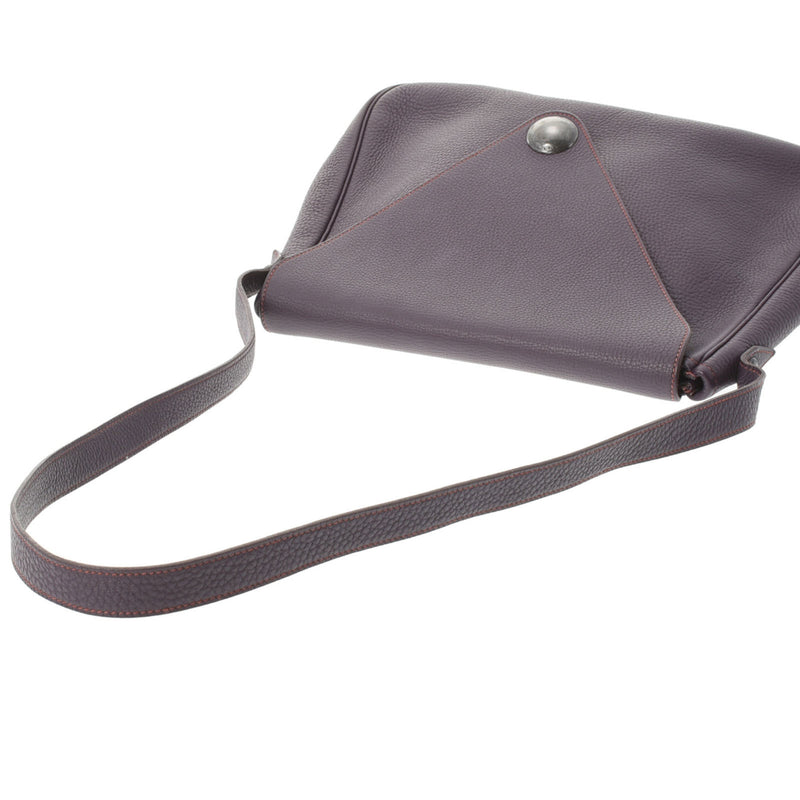 HERMES Hermes Christine Tuareg Leysin black metal fittings  F engraved (around 2002) Ladies Taurillon Clemence shoulder bag