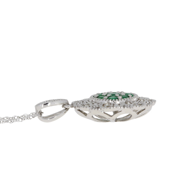 .57ct Emerald Diamond Fashion Pendants 14KT White Gold