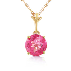 1.15 Carat 14K Solid Yellow Gold Elizabeth Bennet Pink Topaz Necklace