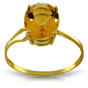 2.2 Carat 14K Solid Yellow Gold Exclamations Citrine Ring