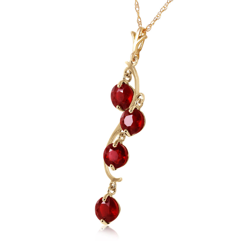 2 Carat 14K Solid Yellow Gold Bare Truth Ruby Necklace