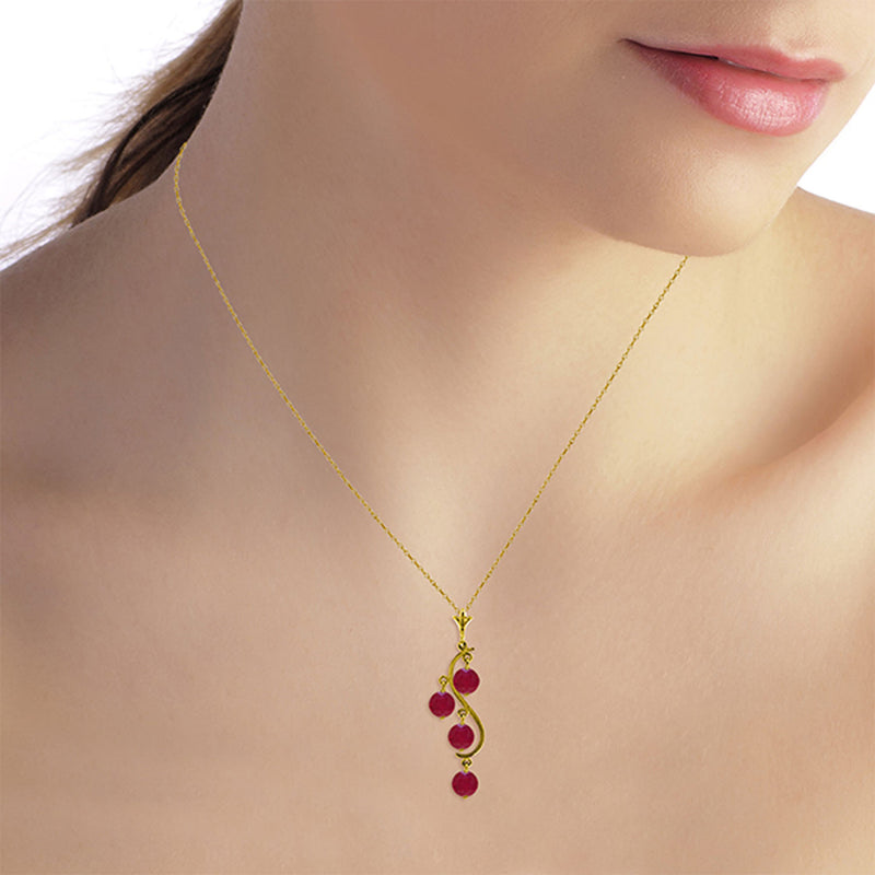 2 Carat 14K Solid Yellow Gold Bare Truth Ruby Necklace