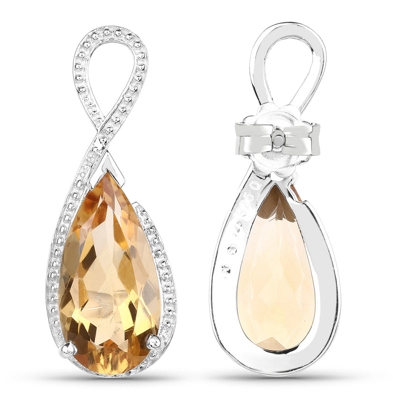 10.04 Carat Genuine Citrine .925 Sterling Silver Earrings