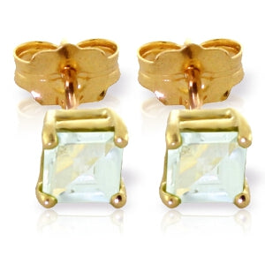 0.8 Carat 14K Solid Yellow Gold Sudden Sail Aquamarine Earrings