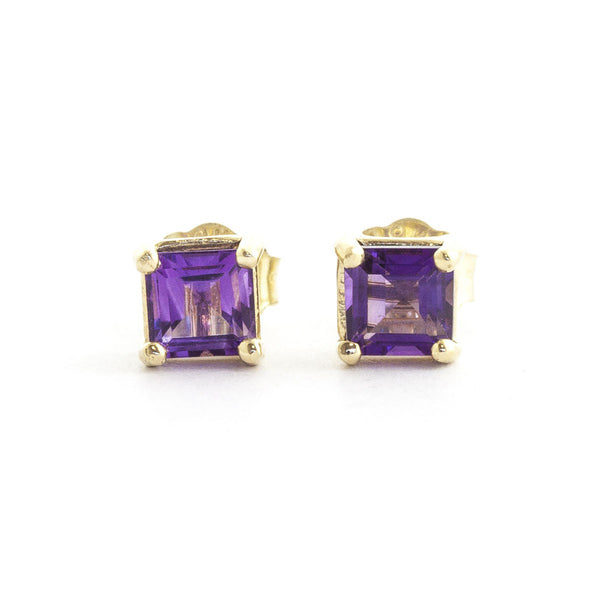 0.65 Carat 14K Solid Yellow Gold Cheers To Love Amethyst Earrings