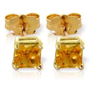 0.7 Carat 14K Solid Yellow Gold Love Lives For Seconds Citrine Earrings