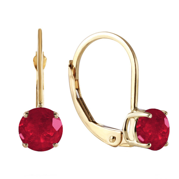 1.2 Carat 14K Solid Yellow Gold Fire Flame Ruby Earrings