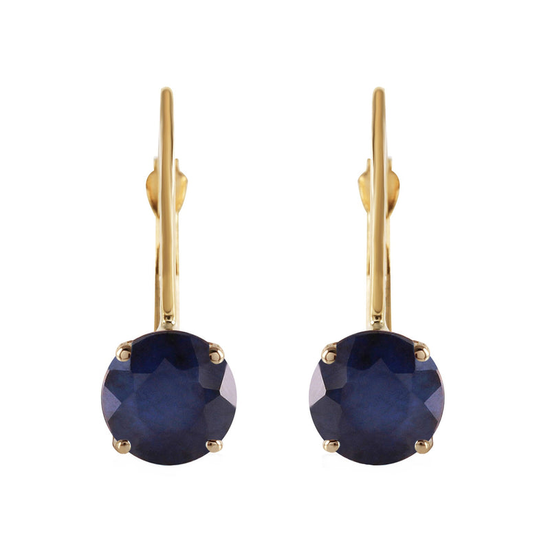 1.2 Carat 14K Solid Yellow Gold Blue Hue Sapphire Earrings