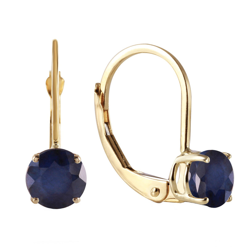 1.2 Carat 14K Solid Yellow Gold Blue Hue Sapphire Earrings
