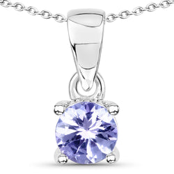 0.47 Carat Genuine Tanzanite .925 Sterling Silver Pendant