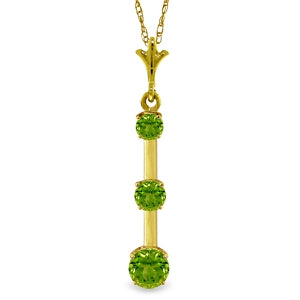 1.25 Carat 14K Solid Yellow Gold Mermaid's Song Peridot Necklace