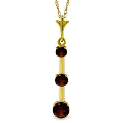 1.25 Carat 14K Solid Yellow Gold Modern Illusions Garnet Necklace