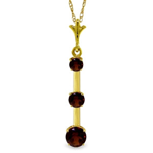 1.25 Carat 14K Solid Yellow Gold Modern Illusions Garnet Necklace
