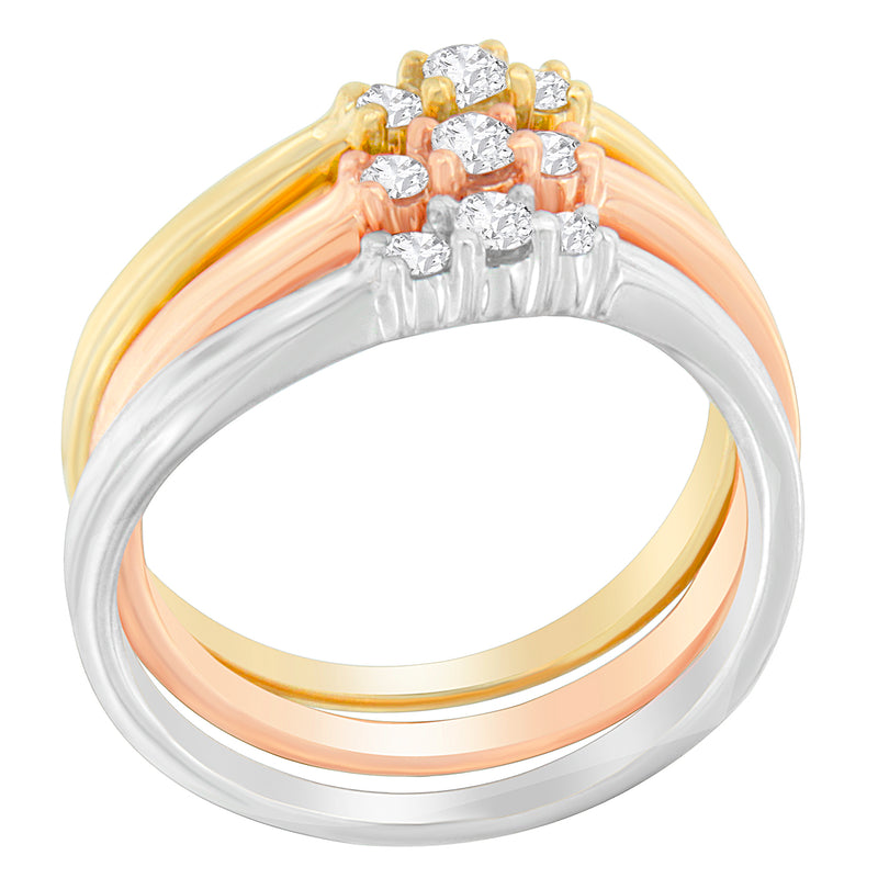 14K Gold 1/3ct TDW Diamond Stackable Ring Set (H-ISI1-SI2)