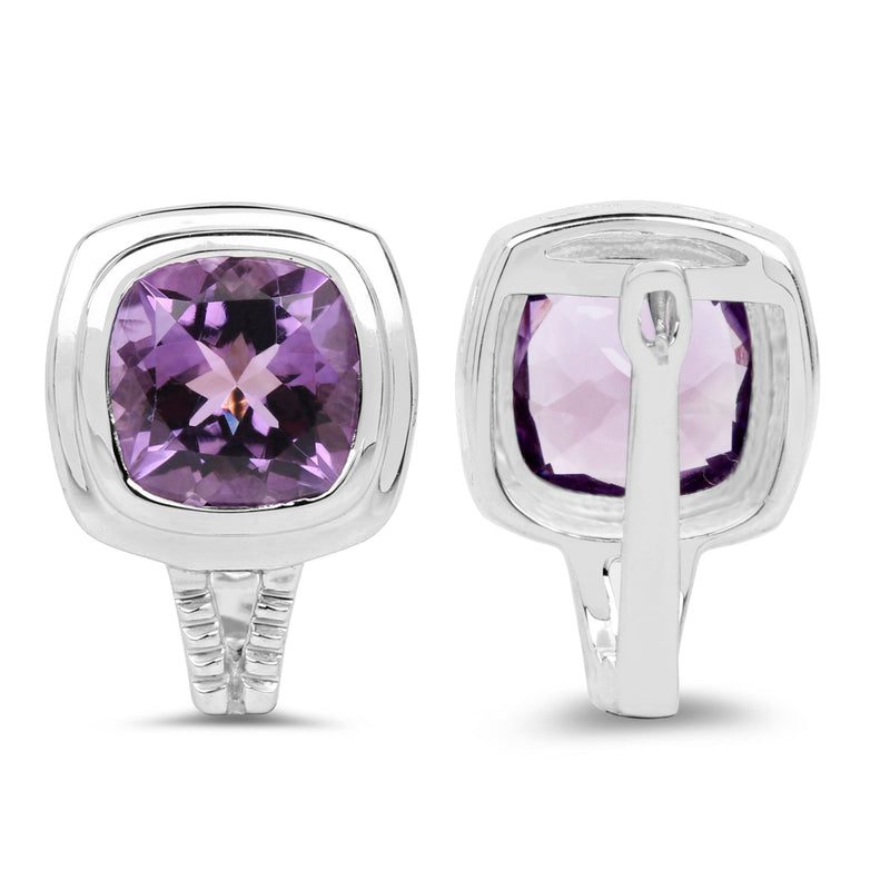 7.10 Carat Genuine Amethyst .925 Sterling Silver Earrings