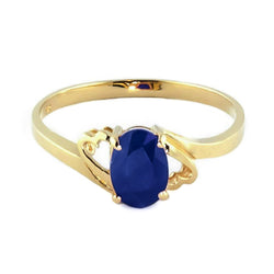 1 Carat 14K Solid Yellow Gold Rings Natural Sapphire