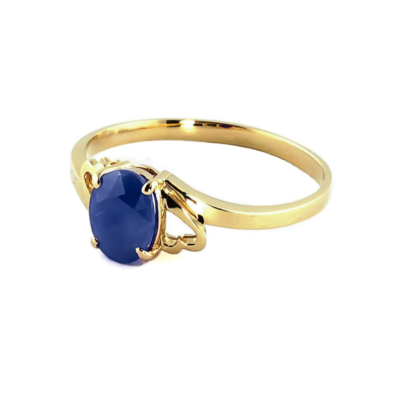 1 Carat 14K Solid Yellow Gold Rings Natural Sapphire