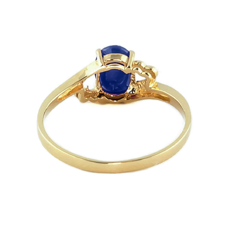 1 Carat 14K Solid Yellow Gold Rings Natural Sapphire