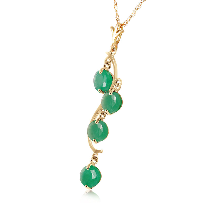 2 Carat 14K Solid Yellow Gold House Of Love Emerald Necklace