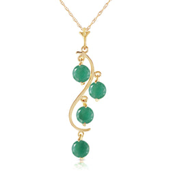 2 Carat 14K Solid Yellow Gold House Of Love Emerald Necklace