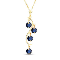 2 Carat 14K Solid Yellow Gold Don't Deny Love Sapphire Necklace