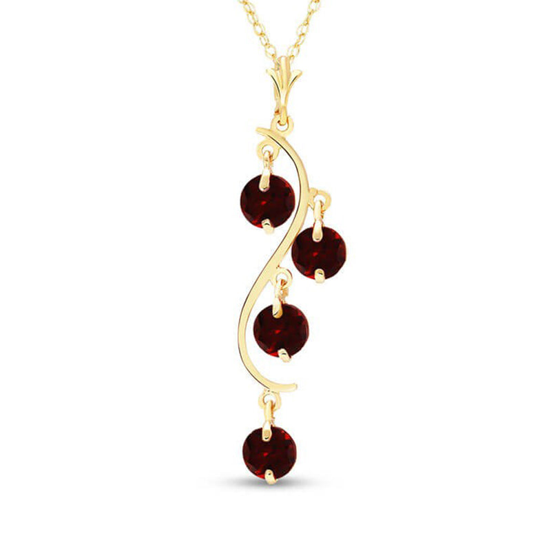 2.25 Carat 14K Solid Yellow Gold Pastoral Muse Garnet Necklace