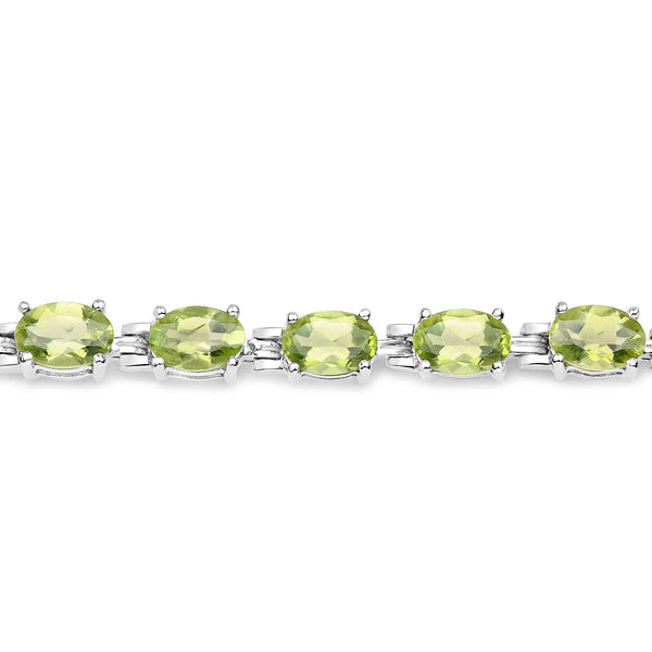 9.46 Carat Genuine Peridot .925 Sterling Silver Bracelet