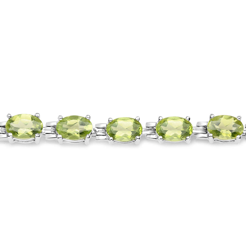 9.46 Carat Genuine Peridot .925 Sterling Silver Bracelet