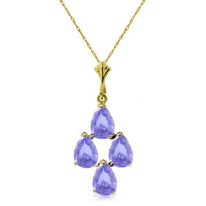 1.5 Carat 14K Solid Yellow Gold Night Will Alight Tanzanite Necklace