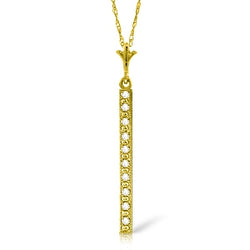 0.05 Carat 14K Solid Yellow Gold Necklace Bar Natural Diamond