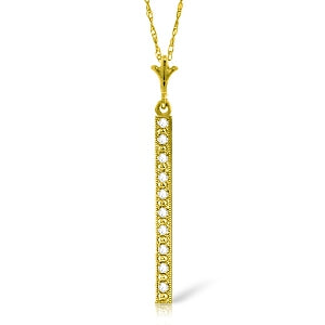 0.05 Carat 14K Solid Yellow Gold Necklace Bar Natural Diamond