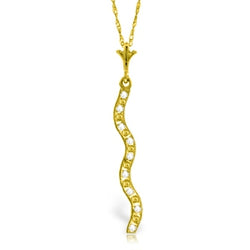 0.05 Carat 14K Solid Yellow Gold Winding Road Diamond Necklace