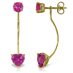 4.55 Carat 14K Solid Yellow Gold Butterflies Desire Pink Topaz Earrings