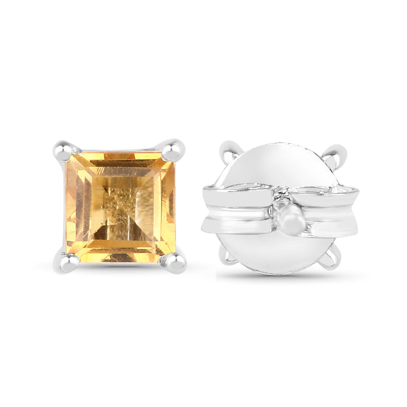 0.72 Carat Genuine Citrine .925 Sterling Silver Earrings