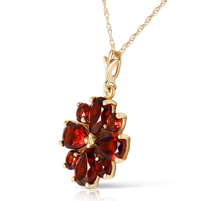 2.43 Carat 14K Solid Yellow Gold Balladeer Garnet Necklace