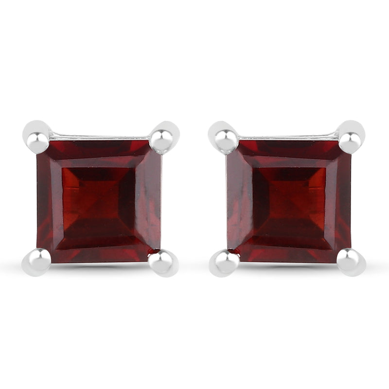 1.66 Carat Genuine Garnet .925 Sterling Silver Earrings