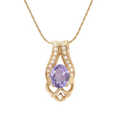 4.80 TW CTS AMETHYST   & WHITE TOPAZ 18K GOLD PLATED DESIGNER NECKLACE SIZE 16 INCHES