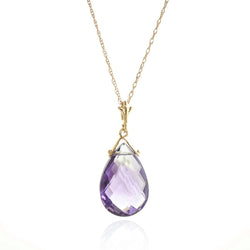 5.1 Carat 14K Solid Yellow Gold Sweet Kiss Amethyst Necklace