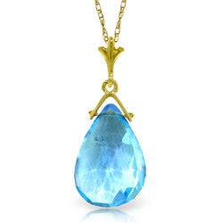 5.1 Carat 14K Solid Yellow Gold Another Place Blue Topaz Necklace
