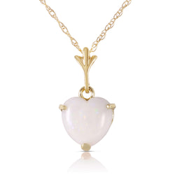 0.65 Carat 14K Solid Yellow Gold Necklace Natural Heart Opal