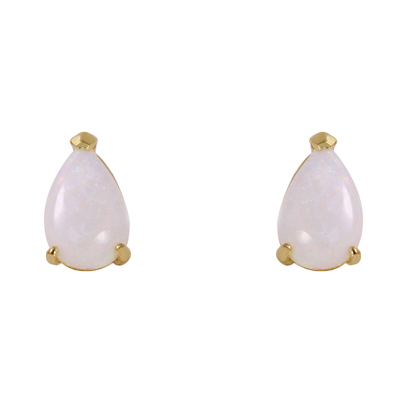 1.55 Carat 14K Solid Yellow Gold Stud Earrings Natural Opal